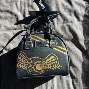 Von Dutch Mini Bag in Black with Gold Accents